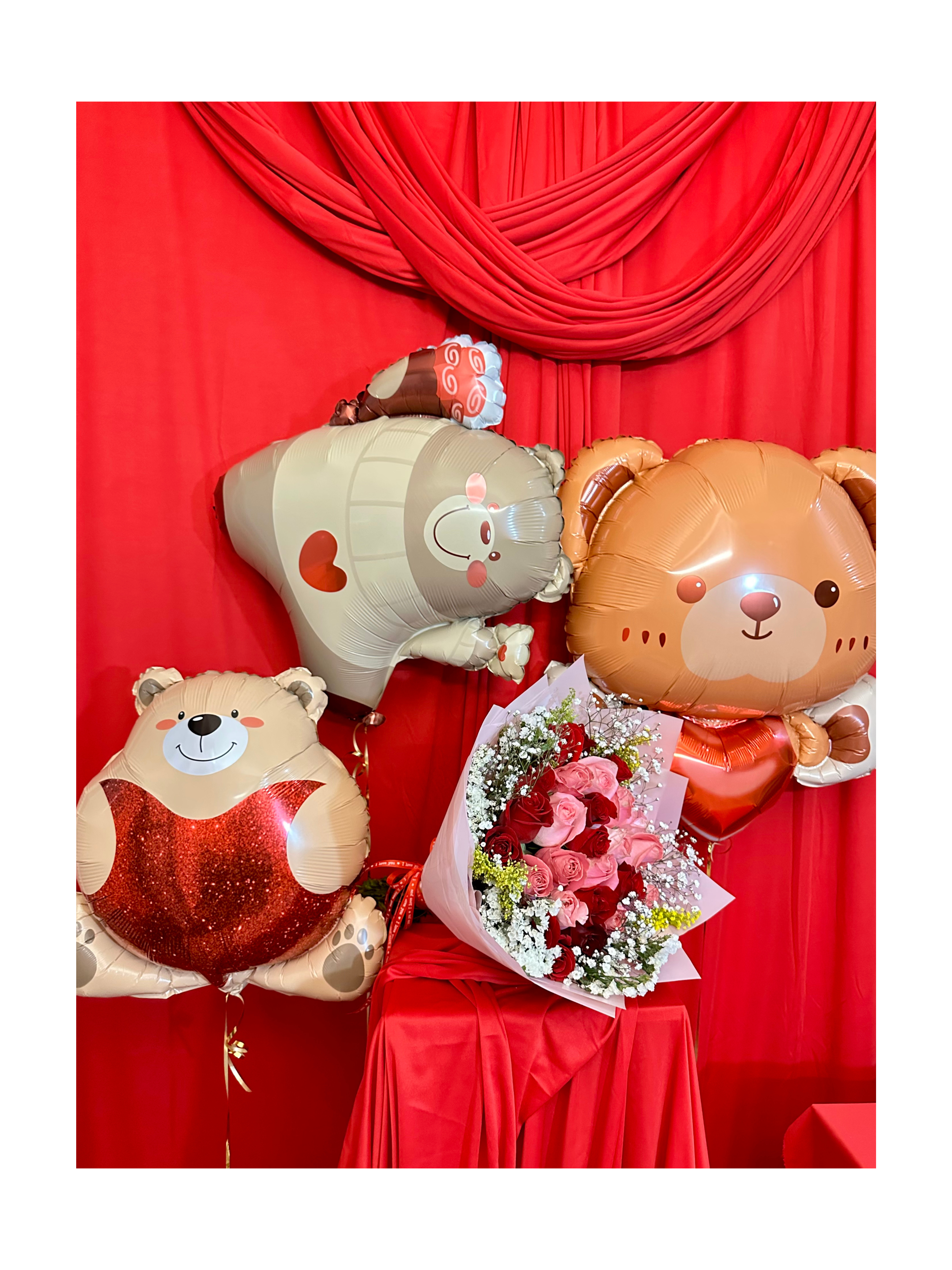 Flores + Globo metálico